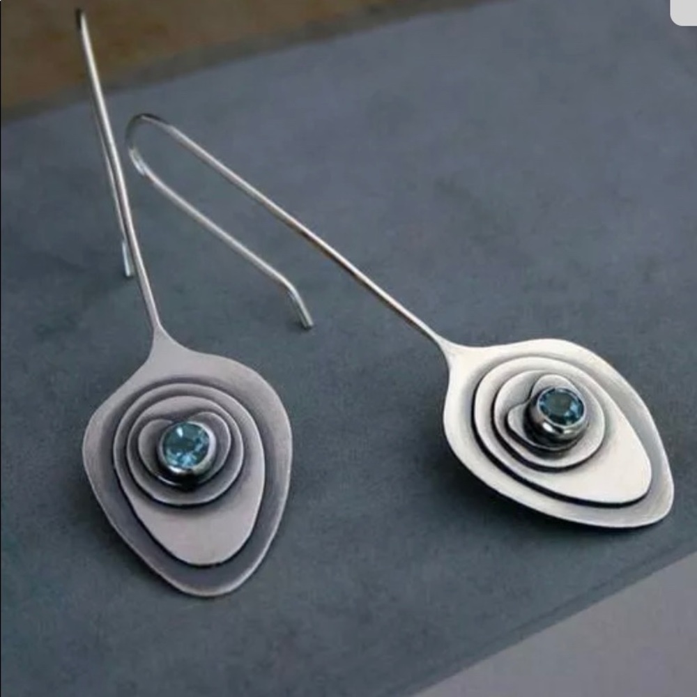 NWT Brushed Silver. Drop earrings.